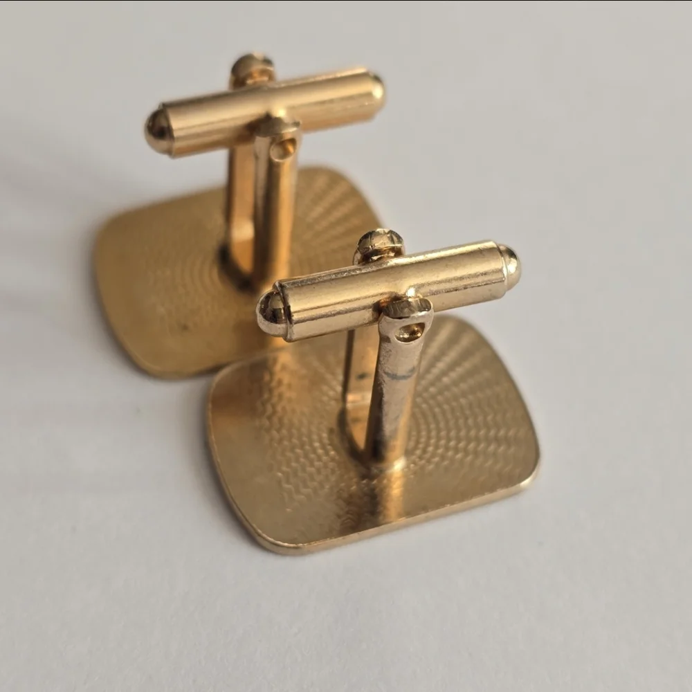 Vintage cufflinks gold tone floral cuff links